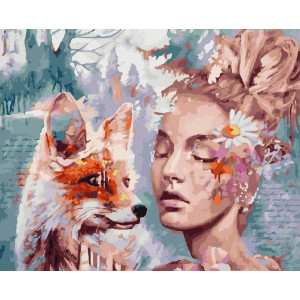 Картина по номерам "Девушка и лиса"