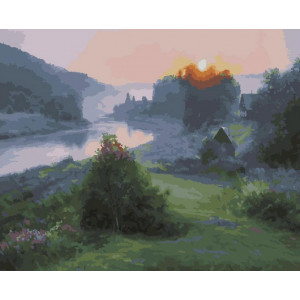 Картина по номерам "Річковий краєвид"