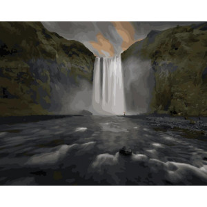 Картина по номерам "Водопад в Исландии"