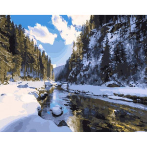 Картина по номерам "Снежная река"