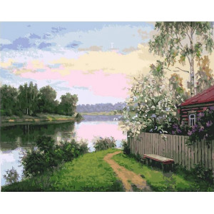 Картина по номерам "Дача біля річки"