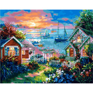 Картина по номерам "Чарівне містечко біля моря"