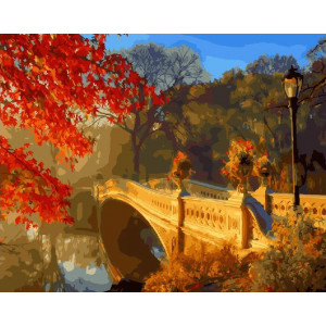 Картина по номерам "Мост в осеннем парке"