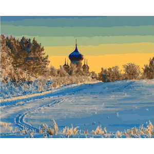 Картина по номерам "Зимний храм"