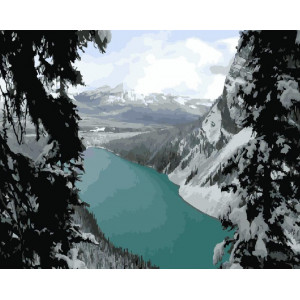 Картина по номерам "Зимнее озеро"