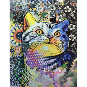 Картина по номерам "Цветная кошка"