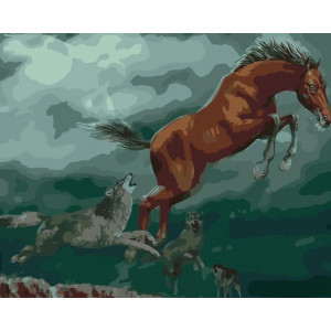 Картина по номерам "Охота на лошадь"