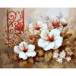 Картина по номерам "Белые цветы"