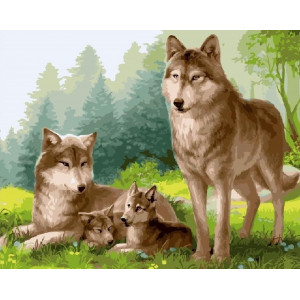 Картина по номерам "Волчье семейство"