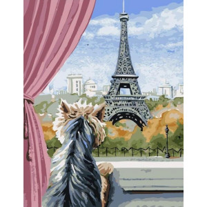 Картина по номерам "Вид на Эйфелеву башню"