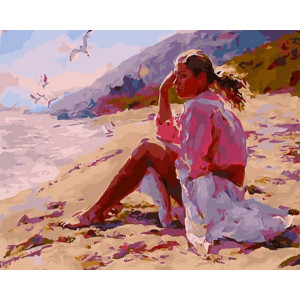 Картина по номерам "Девушка на пляже"