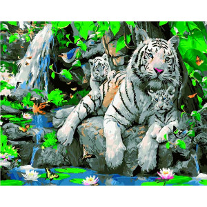Картина по номерам "Мама с тигрятами"