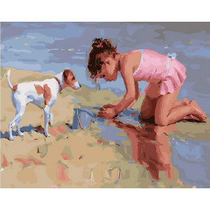 Картина по номерам "Дівчина на пляжі"