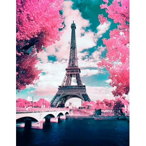 Картина по номерам "Париж в розовых тонах"