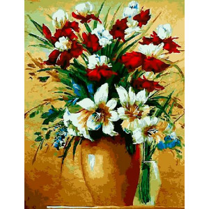 Картина по номерам "Червоно-білі квіти"
