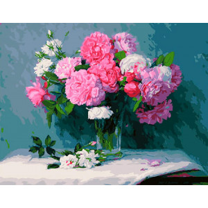 Картина по номерам "Розовые пионы"