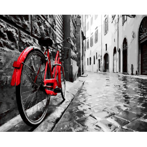 Картина по номерам "Червоний велосипед"
