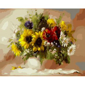 Картина по номерам "Янтарные цветы"