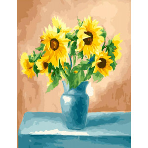 Картина по номерам "Натюрморт із соняшниками"