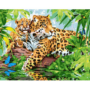 Картина по номерам "Мама с леопардиком"