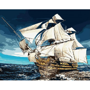 Картина по номерам "Корабль на море"