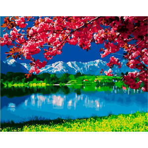 Картина по номерам "Весна на озере"