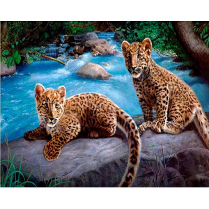 Картина по номерам "Маленькие леопарды"