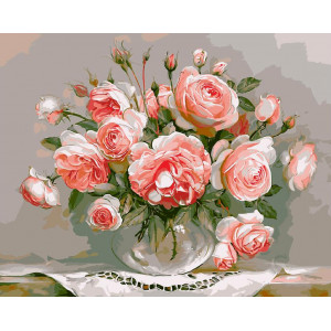 Картина по номерам "Ніжно-рожеві троянди"