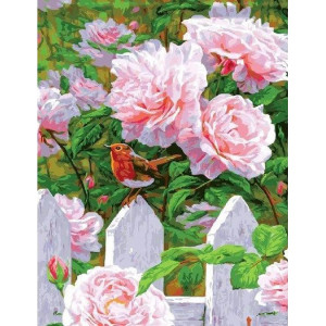 Картина по номерам "Троянди біля паркану"