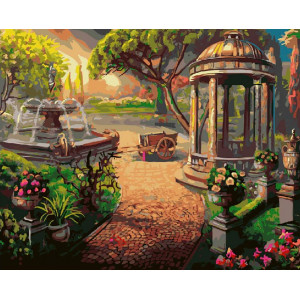Картина по номерам "Беседка у фонтана"