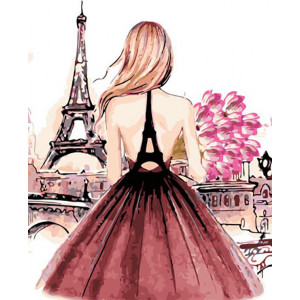 Картина по номерам "Девушка в Париже"