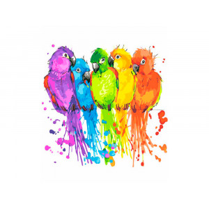 Картина по номерам "Цветные птички"