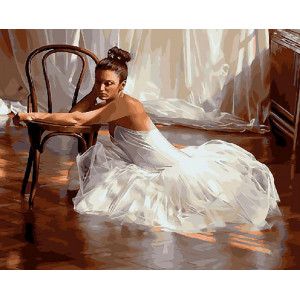 Картина по номерам "Балерина біля стільця"