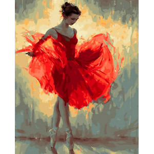 Картина по номерам "Балерина в красном"