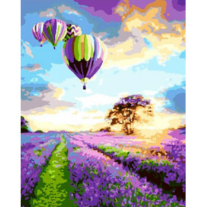 Картина по номерам "Воздушные шары над лавандовым полем"