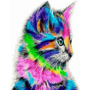 Картина по номерам "Акварельный котик"