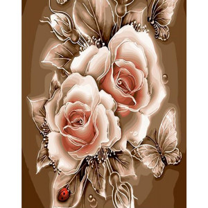 Картина по номерам "Карамельная роза"