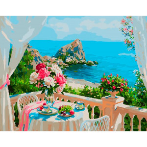 Картина по номерам "Тераса з видом на море"