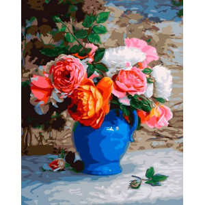 Картина по номерам "Голубая ваза с цветами"