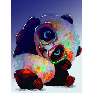 Картина по номерам "Панда в очках"