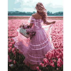 Картина по номерам "Девушка в цветочном поле"