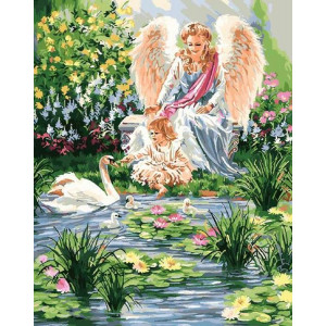 Картина по номерам "Ангелы у реки"