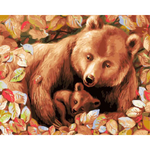 Картина по номерам "Медведица и медвежонок"