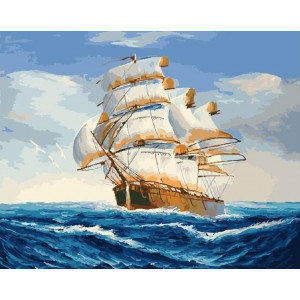 Картина по номерам "Корабель на хвилях"