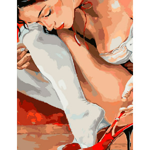 Картина по номерам "Девушка с туфлей"