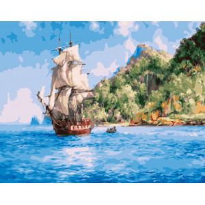 Картина по номерам "Корабль у берега"