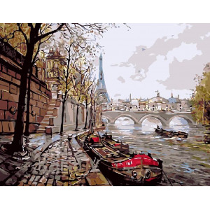 Картина по номерам "Набережная Парижа"