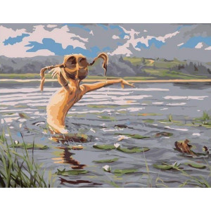Картина по номерам "Девочка на озере"