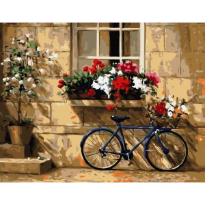 Картина по номерам "Велосипед під вікном"