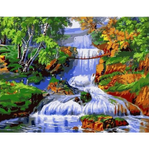 Картина по номерам "Водопад в лесу"